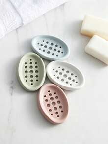 Bathroom Silicone Soap Dish With Drainage Tray, Soap Holder, Laundry Brush, Moisture-Proof Design - multicolor - View 2