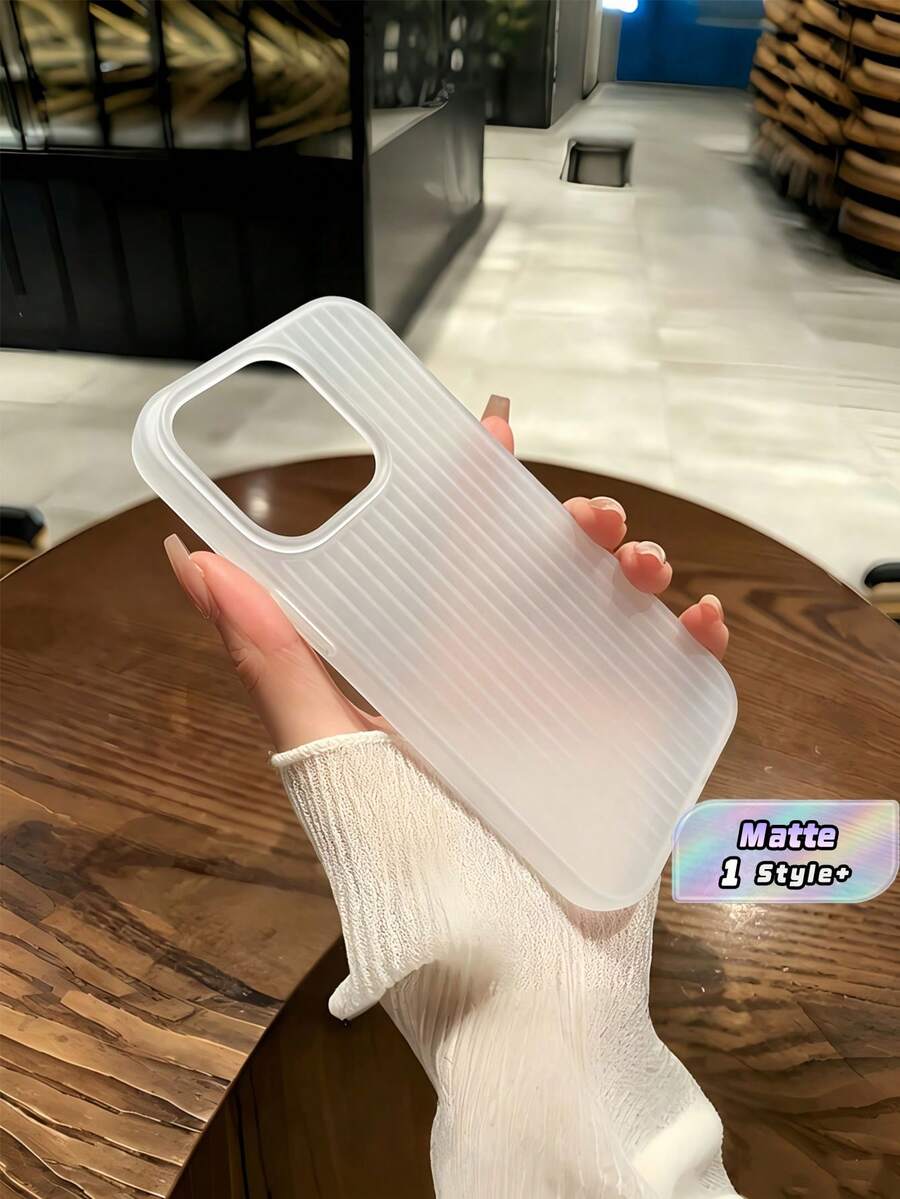 1件半透明磨砂波浪紋手機殼,相容 iPhone 16 Pro,簡約設計,配軟 TPU 緩衝邊框,防刮耐磨,薄型貼合,適合男士、女士與青少年,日常商務與旅行禮物 - 白色 - 查看 1