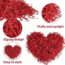 Colored Rafi Grass Shredded Paper Grass Wedding Gift Box Sweet Candy Filler Gift Packaging Box - red - View 4