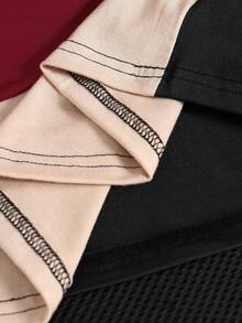 SHEIN Tween Boy Color Block Letter Patched Detail Tee - Burgundy - View 8
