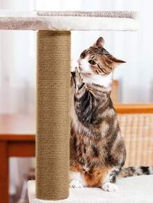 2 postes de reemplazo de árbol para gatos de cuerda de sisal, materiales DIY de cuerda de sisal amarilla para postes rascadores de gatos - Amarillo - Ver 7