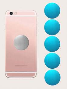 Car Mount Magnetic Attraction Magnetic Sheet Circular Patch 5-Piece Set - Silver - View 3