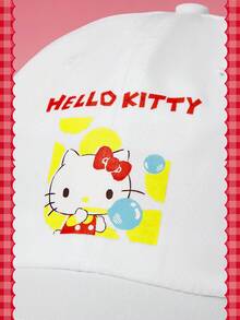 HELLO KITTY AND FRIENDS | SHEIN 1 قطعة قبعة بيسبول نسائية لطيفة بتصميم موديل رياضي كاجوال، تصميم IP Joint، مناسبة للاستخدام اليومي والكاجوال - أبيض - مشاهدة 2