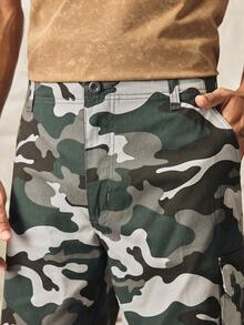 Norleigh Men/Boys Camouflage Cargo Shorts, Loose Straight Leg Casual Shorts With Pockets, Summer Street Style - Blue - View 5