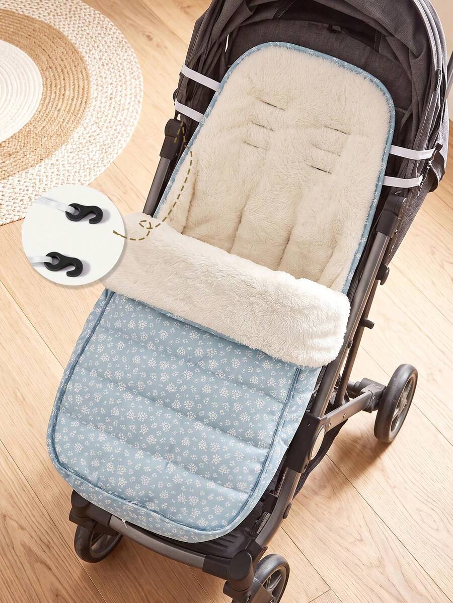 Cozy Pixies 1pc Ditsy Floral Thickened Warm Adjustable Stroller Cover For Baby Travel - Multicolor - View 1