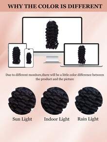 Boho Braids Deep Curly And Body Curly Two Styles Remy 100% Human Hair Pre-Separated Crochet Hair Extensions Feather Hair Bone Natural Black - SNatural - View 7