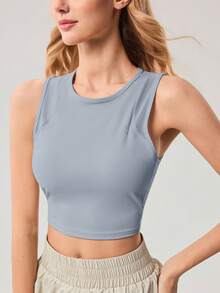 OutZeal Mesh Patchwork Multi-Pocket Design Sports Bra - Blue - View 8