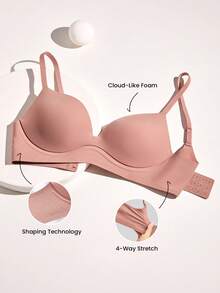 LUVLETTE Dream Curve Support+ Wireless Earth Tone Push Up T-Shirt Basic SizeFreedom Bra Comfortable Must-Haves - Redwood - View 2