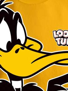 LOONEY TUNES X SHEIN 小男孩字母卡通印花圓領長袖運動衫 - 白色 - 查看 7
