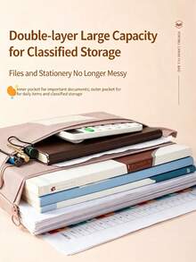 B4 Size Waterproof File Bag, Office Document Organizer, Multi-Functional Storage Tote With Zipper, Oxford Cloth Portfolio For Large Papers, A4 Document Holder For School, Student Must-Have For Books And Test Papers - Multicolor - View 2