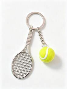 10/20/30/40/50-Pcs Mini Metal Racket Keychain Charms, Badminton & Tennis Racket Miniatures, Club Souvenir Gifts, Simulation Racket Toys - Multicolor - View 6