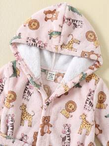 SHEIN 男嬰卡通印花連帽保暖居家服 - 彩色 - 查看 3