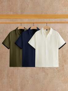 HIMLAND 3件組男士極簡冰絲觸感短袖 Polo 衫，夏季款 - 彩色 - 查看 1