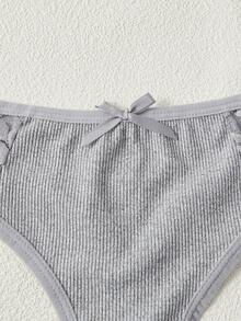 SHEIN 3件組女款性感蕾絲拼接丁字褲，簡約休閒 - 彩色 - 查看 4