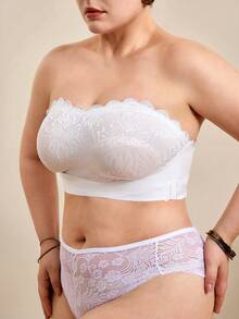 Hourtrue 1 pieza Sujetador tubo sin costuras con cierre frontal y talla grande, sexy y adecuado para uso diario en varias ocasiones - Blanco - Ver 7