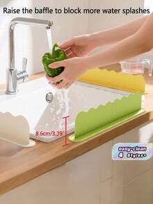 Pelindung Percikan Air Wastafel, Penghalang Meja Dapur Tahan Air, Tahan Lama, Anti Selip, Mudah Dibersihkan, Sempurna untuk Wastafel Dapur, Mencuci Sayuran, Mencuci Piring, Mencegah Percikan Air, Ideal untuk Rumah, Apartemen, dan Perlindungan Meja Dapur - View 1