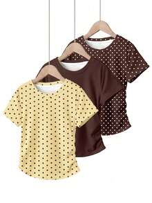 3 piezas de camisetas para niñas preadolescentes - Multicolor - Ver 4