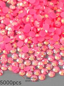 5000Pcs Bright Jelly AB Resin Rhinestones, Flat Back Multicolor Gems Bulk Pack, DIY Handmade Craft Supplies For Phone Case Cup Bottle Hat Fan Decoration - 4mm - View 14