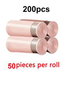 200Pcs Cute Cartoon Printed Drawstring Garbage Bags, Thick Large Capacity Portable Kitchen Trash Bags, High Aesthetic Household Waste Storage Bags - Multicolor - View 7