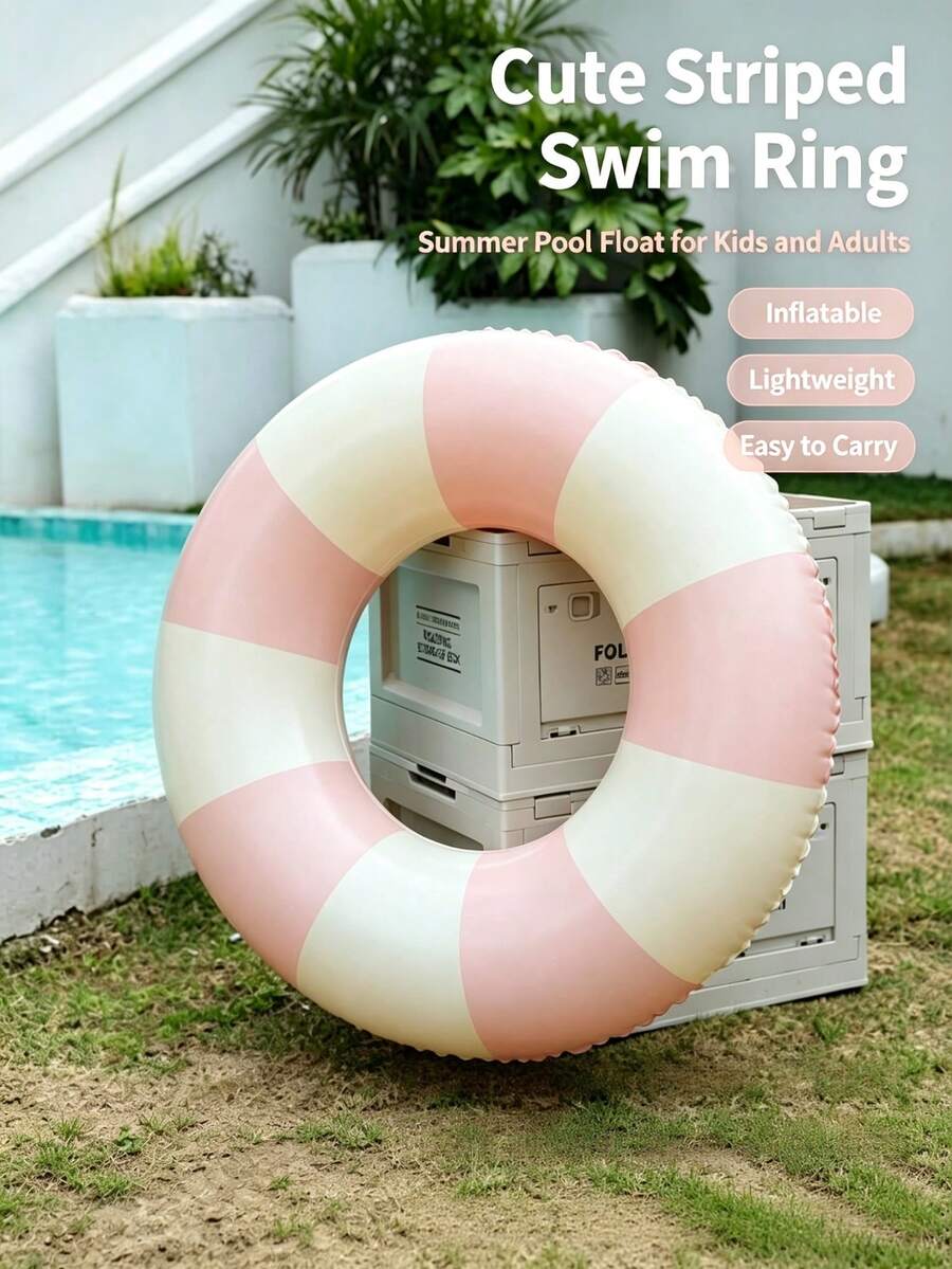 MINKOJA 1Pc Children's Thickened Swimming Ring, Anti-Rollover, Suitable For Both Boys And Girls, Lifebuoy For Beginners, Inflatable Water Toy Float Ring - متعدد الألوان - مشاهدة 1