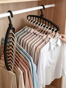 11-Hole Magic Foldable Clothes Rack/Storage Organizer, Multi-Functional, Slip-Resistant, Plastic, Portable Wall-Mounted Closet System, 3.2 Cubic Feet Of Enclosed Storage Capacity – Lightweight (Pack Of 2) - Multicolor - View 10