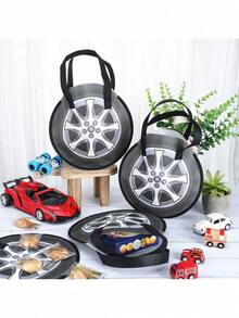 24pcs, Racing Wheel Hub Design Non-Woven Tote Bag - Sturdy, Durable, And Reusable, Suitable For Birthday Parties, Candy Gift Packaging, And Snack Bags - Motorcycle Themed Party Supplies, Lightweight Material - Multicolor - View 4
