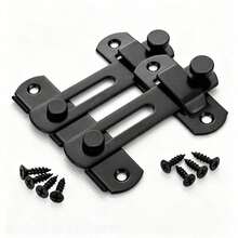2 Packs 180 Degree Flip Barn Door Latch, Stainless Steel Sliding Door Lock, Black Privacy Gate Latch For Barn Door, Pet Door, Bathroom, Garage, Window - multicolor - View 13