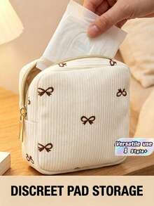 1 Portable Period Bag Zipper Menstrual Pad Tampon Holder Versatile Makeup Storage For Women Office Gym Travel Camping Gift For Mom Teacher Girlfriend Must Have Accessory - Multicolor - View 1