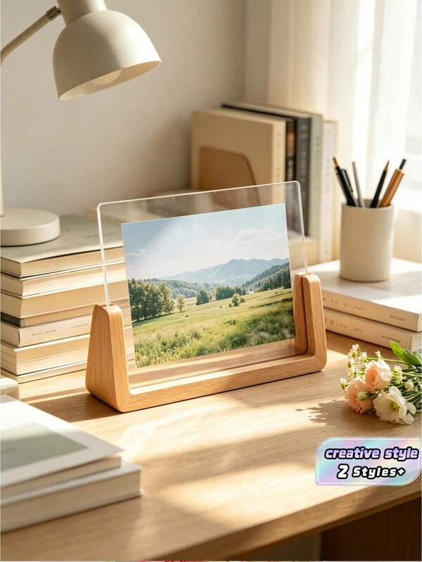 1PC Multi-Color U-Shaped Transparent Lightweight Desktop Display Stand, Perfect For Weddings, Anniversaries, Offices, Desks, And Home Decor-An Elegant Must-Have