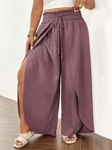 SHEIN Frenchy Plus Size Pants - Dusty Purple - View 1