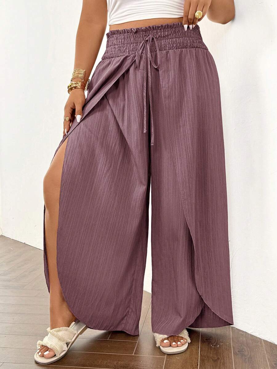 SHEIN Frenchy Plus Size Pants - Dusty Purple - View 1
