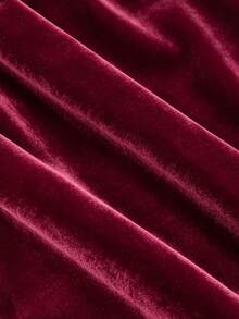 SHEIN Franclia Women's Solid Color Elegant Fashion Versatile Skorts - Burgundy - View 4