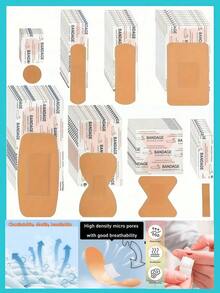 1Set First Aid Bandages Assorted Sizes – Waterproof Wound Plasters With Fingertip Strips For Home Care, Travel, Outdoor Emergency Kit - View 9