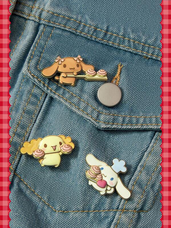 HELLO KITTY AND FRIENDS | SHEIN 一套全新創意多色卡通動物圖案印花胸針，IP聯名設計，可愛個性化，簡約大方，亦可作為飾品使用，適合各種派對、演唱會、節慶，精美禮物