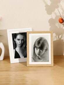 1PC Wooden Photo Frame – Wall Mount Or Tabletop Display, Perfect For Photo Collage, Memorial Gift, Birthday, Graduation Present, Home Office Decor, Versatile Picture Holder - Natural Wood Color - View 4