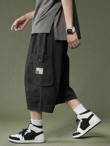 Manfinity Hypemode Men's Plus Size Casual Loose Cargo Pants - Black - View 4