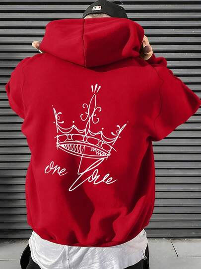 Sudadera con capucha para hombres con estampado, paquete de una pieza, tela de poliéster, corte cómodo, ideal para otoño e invierno.