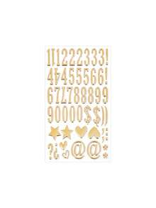 Brand New Creative 3D Gold Foil Letter Stickers, 3 Reusable Self-Adhesive Three-Dimensional Bubble Stickers, Including Uppercase And Lowercase Letters, Numbers 0-9, And Stars - Multicolor - View 3
