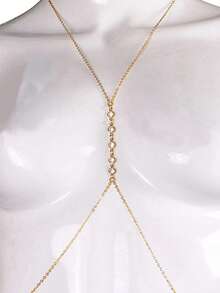 SpicyHot 1pc Women's Body Chain, Lingerie Decorative Chain, Dress Matching Body Chain - Gold - View 2