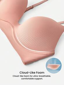LUVLETTE Dream Curve Support+ Wireless Earth Tone Push Up T-Shirt Basic SizeFreedom Bra Comfortable Must-Haves - Redwood - View 8