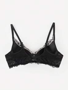 Bralution 1pc Sexy Lace Padded Front Closure Underwire Push Up Bra - Black - View 12
