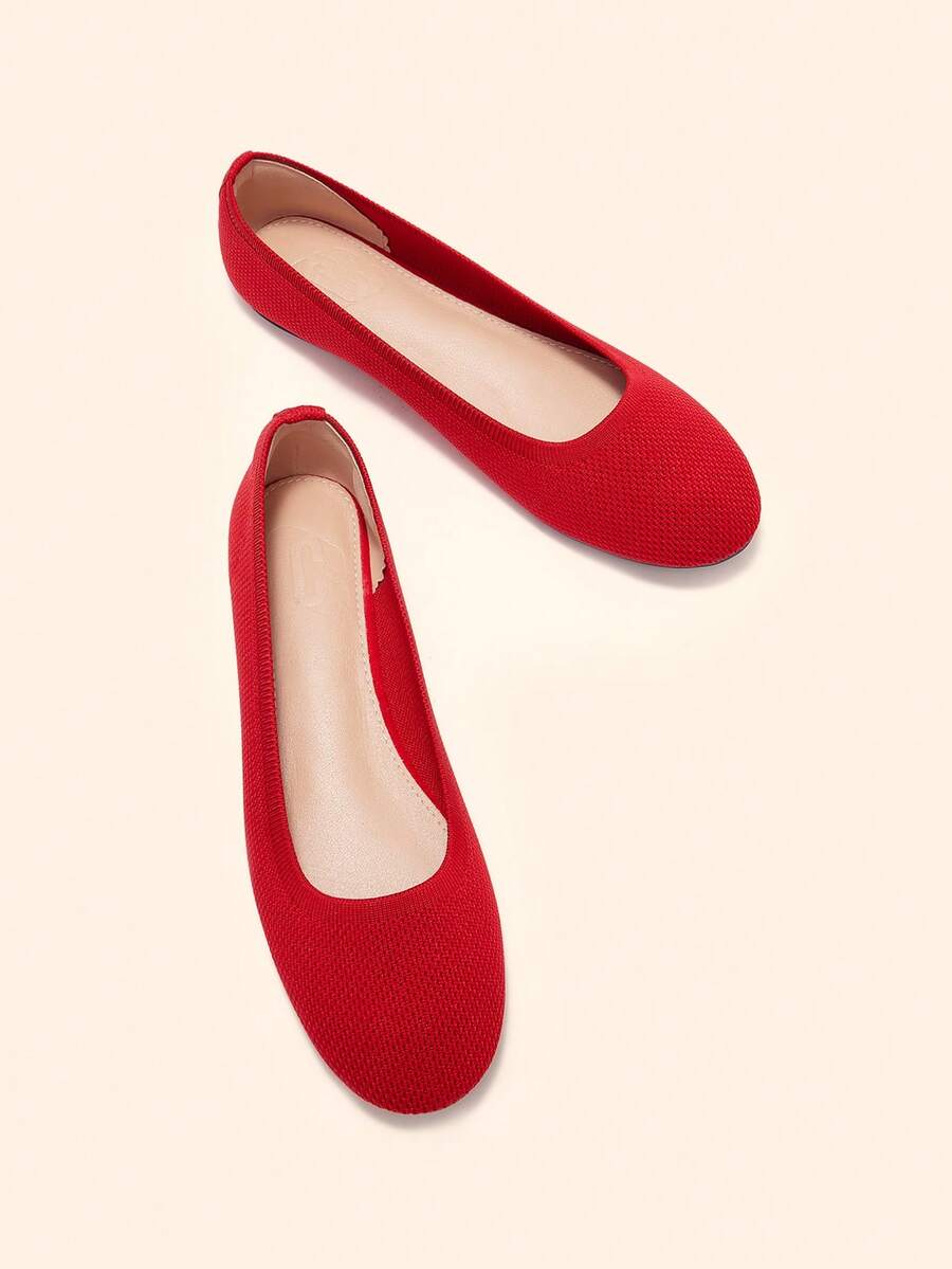 CUCCOO BASICS Women's Flat Shoes Fall Shoes - Red - View 1