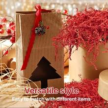 Colored Rafi Grass Shredded Paper Grass Wedding Gift Box Sweet Candy Filler Gift Packaging Box - red - View 5
