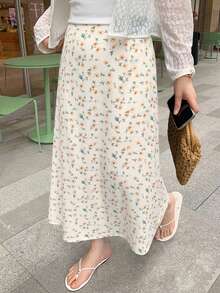 Dazy Plus All-Over Polka Dot Cute Girl Casual Korean Style Spring Summer Versatile A-Line Black Long Plus Size Women's Spring Summer Autumn Skirt - Apricot - View 8