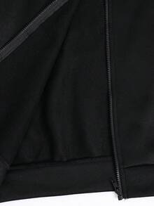 SHEIN Tokoy 青少年男孩黑色街頭生活圖案街頭時尚秋季衛衣，返校季 - 黑色 - 查看 7