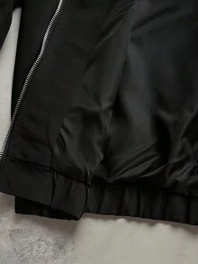 PAVTROS 年輕街頭風熱銷夾克套裝，對比滾邊設計，百搭男士街頭夾克套裝 - 黑色 - 查看 5