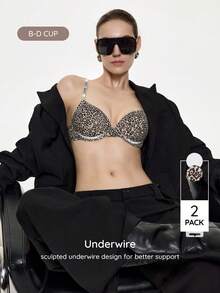 Bralution Women's Sexy Fashionable Comfortable Elegant Rhinestone Bra Versatile - Multicolor - View 5