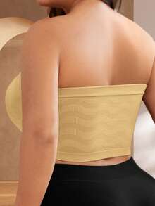 SHEIN Áo ngực quây không đường may size lớn 1 cái (không đệm) - Màu be - Xem 2