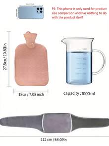 SHEIN 三件套水暖腰带 宝特瓶暖水袋暖腰带热手暖宝暖腰暖肚注水腰带。 - 彩色 - 查看 3