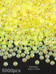 5000Pcs Bright Jelly AB Resin Rhinestones, Flat Back Multicolor Gems Bulk Pack, DIY Handmade Craft Supplies For Phone Case Cup Bottle Hat Fan Decoration - 4mm - View 30